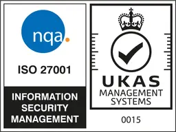 NQA and UKAS ISO 27001 Information Security Management certification badge
